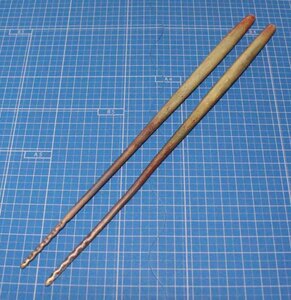 [火箸d103]古民芸● 火箸 25cm ●囲炉裏道具　真鍮製　黄銅 50g　 chopsticks　お箸　はし　火道具