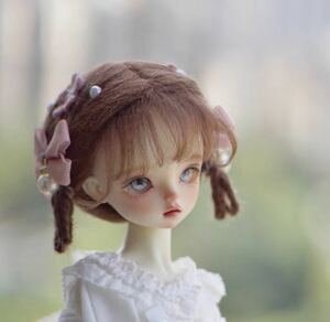 ドール ウィッグ BJD 人形 1/4 三つ編み ブラウン MSD