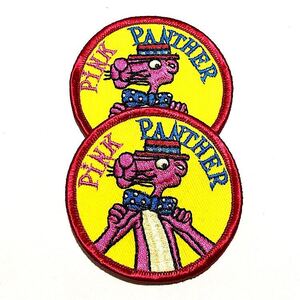 80s 当時物本物 PINK PANTHER ワッペン ビンテージ ホットロッド ピンクパンサー デッドストック ハーレーダビッドソン 刺繍ワッペン