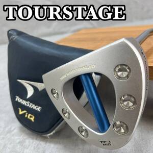 TOURSTAGE　ツアーステージ　ViQ　　メンズゴルフ中尺パター　右利き用　スチール　ヘッドカバー　マレット型　38インチ　686g