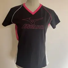 Mizuno バレーボールシャツ 黒/ピンク