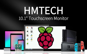 HMTECH Raspberry Pi スクリーン 10.1 インチ タッチスクリーン モニター 1024x600 ポータブル HDMI 16:9 IPS スクリーン ディスプレイ