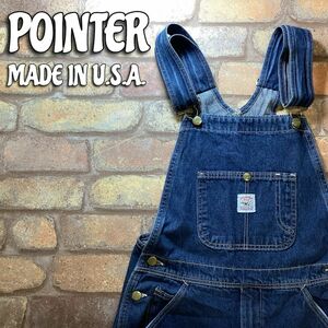 ★アメリカ直輸入★USA製★正規品★【Pointer Brand ポインター】老舗 デニム オーバーオール【W30/L36】インディゴ カバーオール LA1-099