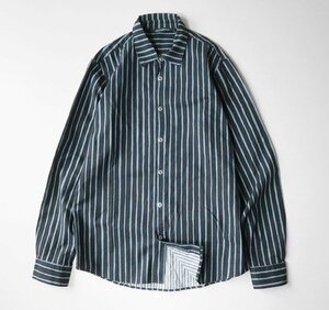 Marimekko マリメッコ ◆ Jokamies ストライプ 長袖 シャツ Sサイズ ブラック×グレー ユニセックス ◆DF14