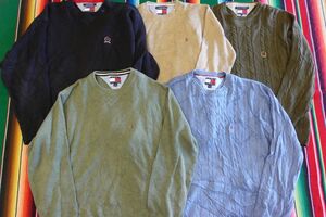 PICK-KNT111 vintage 90s トミーヒルフィガー TOMMY HILFIGER コットンニットセーター￥1～ビンテージUSA古着卸セット業者まとめ売り