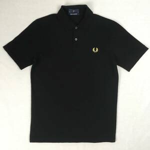 FRED PERRY フレッドペリー ポロシャツ M3 サイズ38 イングランド製 ブラック/ゴールド 鹿の子 半袖シャツ