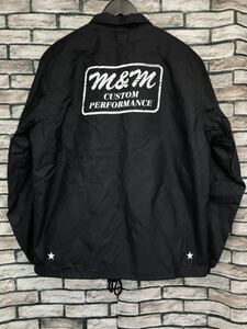 ★M&M CUSTOM PERFORMANCE エムアンドエム★BOA WINDBREAKER かすれロゴプリントボアウィンドブレーカーコーチジャケット