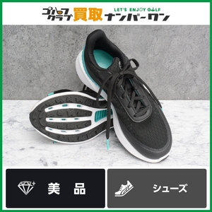 ★売切り★【美品】アディ ダス adidas レディース スパイクレス シューズ ブラック/ブルー/ホワイト ゴルフシューズ 靴 22.5cm GV9765