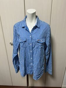 新品　Hollister 　ホリスター　長袖チェックシャツ　ブルー　Lサイズ 