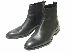 ★ZARA★メンズサイドゴアブーツ44/黒シンセティックレザーブーツチェルシーブーツザラマン靴シューズZARA MAN