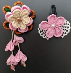 ハンドメイド　髪飾りセット つまみ細工