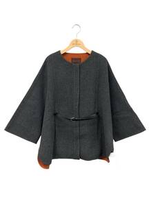 FOXEY フォクシー ショートコート Coat Cashmere Poncho チャコール カシミヤ ITKZ8OW5JO3G