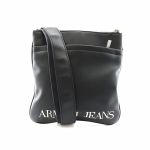 アルマーニ ジーンズ ARMANI JEANS ショルダーバッグ ロゴ プリント レザー 黒 ブラック ■GY18 /MQ レディース