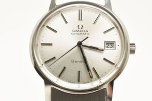 稼働品 オメガ ジュネーブ デイト ラウンド シルバー 手巻き メンズ 腕時計 OMEGA