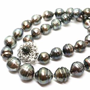 《南洋黒蝶真珠ネックレス》J 74.0g 約45cm 約10.0-13.5mm珠 pearl パール necklace ジュエリー jewelry EA6/EB0