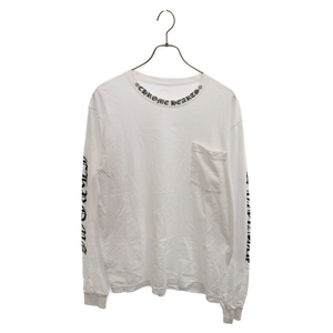 CHROME HEARTS クロムハーツ Old English Neck Logo L/S Tee オールドイングリッシュ ロゴ クルーネック長袖Tシャツ ロンT ホワイト