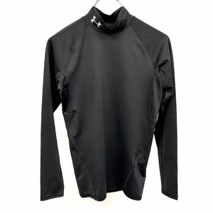 アンダーアーマー UNDER ARMOUR コンプレッションウェア Tシャツ 長袖 ポリエステル×ポリウレタン S 黒 ブラック×グレー レディース