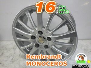 [中古ホイール4本セット]Rembrandt MONOCEROS[16x6.5J+40/114.3/5H]レクサスIS,HS,アルヴェル,MPV,セレナ,アクセラ,デリカ,オデッセイ