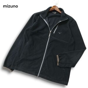 Mizuno OUTDOOR ミズノ アウトドア 秋冬 ロゴ刺繍★ フリース ジップ ジャケット ブルゾン Sz.XL　メンズ 黒 登山　C4T10961_C#N