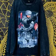 RoboCop メンズ ロンT 新品 映画XL 2XL ブラック ウォッシュ加工