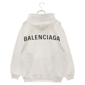 BALENCIAGA バレンシアガ バックロゴオーバーサイズプルオーバーパーカー フーディー ホワイト 556113 TAV37