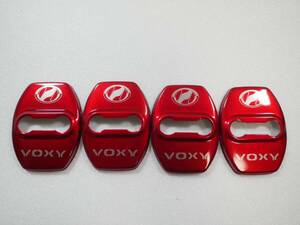 トヨタ VOXY ドアストライカー カバーステンレス製4ｐセット 赤