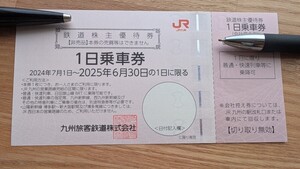 JR九州株主優待券（1日乗車券）