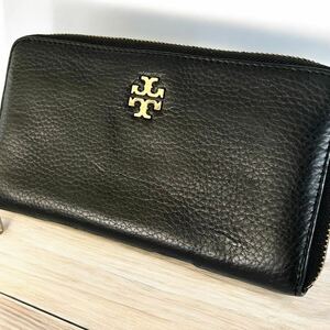 Tory Burch トリーバーチ 長財布 ブラック ラウンドファスナー 黒 ウォレット サフィアーノレザー