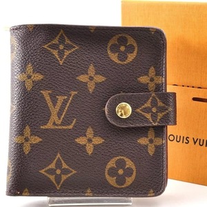 Louis Vuitton ルイヴィトン モノグラム 二つ折り財布 ウォレット レザー 革 ブラウン 茶色 柄あり ジップ 正規品 箱付き 6B19162