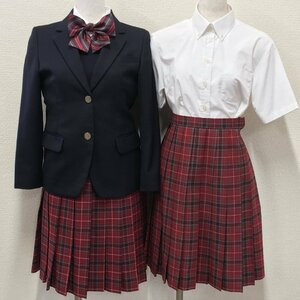 A585/S1073(中古/箱)東京都 港区立白金の丘中学校 女子制服8点 /小さめ/JS/S/W60/W63/ブレザー/セーター/スカート/リボン/学生服/卒業生品