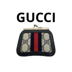 GUCCI グッチ がま口 ガマ口 シェリー コインケース 小銭入れ 紺