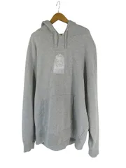 エックスガール x-girl SATIN PATCH SWEAT HOODIE パーカー プルオーバー 長袖 ワンポイント ボックスロゴ 105223012004 サイズL グレー QQQ