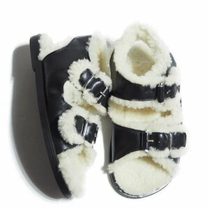 M4624R13 ▼FUR DELUXE ファーデラックス ドゥーズィエムクラス 購入▼　21AW SANDAL ファーサンダル ブラック 37/23.5cm 黒 秋冬