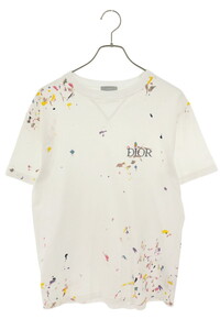 ディオール Tシャツ 21SS 183J686A0554 サイズ:S ペイントプリントロゴ刺繍オーバーサイズTシャツ 中古 SB01