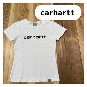 carhartt カーハート 半袖 Tシャツ ビッグロゴ プリント ホワイト レディース サイズS 玉mc1911