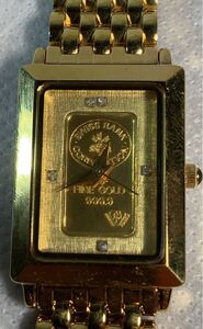 ンゴット SWISS BANK 1g gold bar 999.9 FINE GOLD 男女共用腕時計　動作確認腕時計 稼働 クオーツ アクセサリー ゴールド ウォッチ 不動品