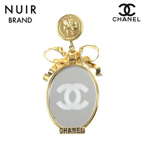 シャネル CHANEL ブローチ ココマーク ミラー リボン ヴィンテージ ゴールド