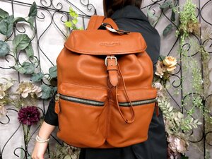 ●超美品●新品同様●COACH コーチ●F72305●レザー 本革●リュックサック●ブラウン系 黒●シルバー金具●B5 収納●書類 かばん●Js53791