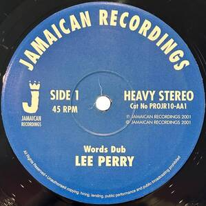 Lee Perry - Words Dub / 惜しくも2021年に他界してしまった奇才、Lee Perryのレア音源を2曲ピックアップした10インチ・シングル！