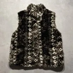 archive 00s Y2K gradation faux fur vest