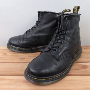 d17 ドクターマーチン 8ホール UK4 22.5～23.0cm位/黒 ブラック Dr.Martens メンズ レディース シューズ ブーツ 中古