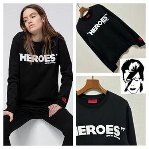 限定 美品■HUGO BOSS デヴィッド ボウイ■HEROES スウェット S 黒 ブラック Hugo Black Boss Loves Bowie Edition Heroes Sweatshirt