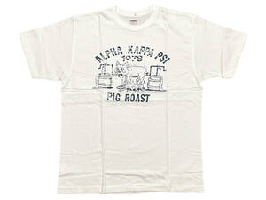 119 未使用品 Lサイズ WAREHOUSE ウェアハウス DOUBLEWORKS ダブルワークス Tシャツ ホワイト PIG ROAST