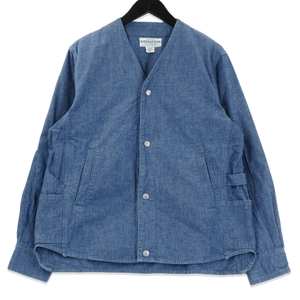 SASSAFRAS ササフラス ガーデニアジャケット Gardenia Jacket シャンブレー 日本製 シャツジャケット ブルー S 70016412