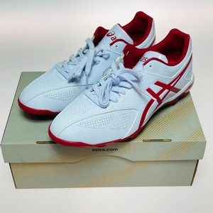 ◎◎ asics アシックス STAR SHINE スターシャイン ベースボールシューズ 26.5cm SFP101 ホワイト x レッド 未使用に近い