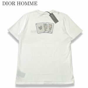 35 美品 国内正規品 DIOR HOMME×KENNY SCHARF 21ss ディオールオム×ケニー シャーフ トランプ スマイル モチーフロゴ コラボ Tシャツ L