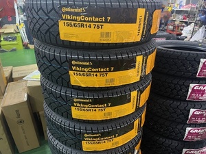 155/65R14コンチネンタルバイキングコンタクト7新品4本セット2024年製造スタッドレスタイヤ