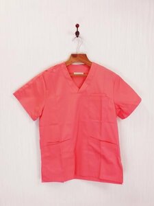 LU0313 ○送料無料 古着 レディース ナース服 Sサイズ ピンク ナースジャケット Vネック 介護服 作業用 病院服 ナースウェア 半袖 看護