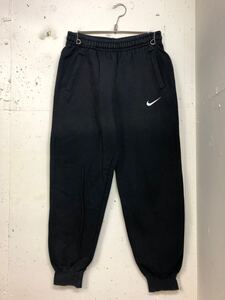 90s NIKE スウェット パンツ 刺繍ロゴ 100%コットン 黒 M ジャージパンツ