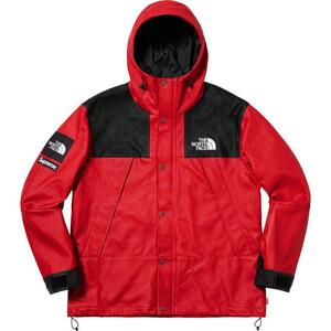 L 極美品 Supreme The North Face Leather Mountain Parka Red シュプリーム ノースフェイス レザー マウンテンパーカ マンパ 赤
